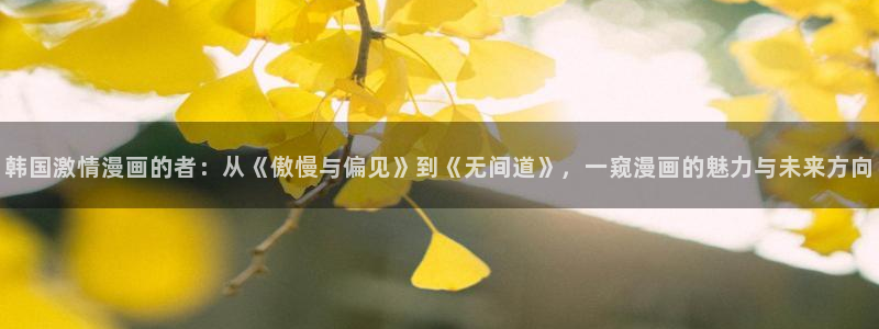 韩国歪歪漫画破解版：韩国激情漫画的者：从《傲慢与偏见》到《无间道》，一窥漫画的魅力与未来方向